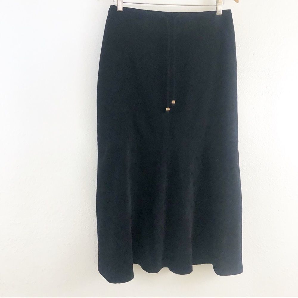 First Option Suede Black Long Skirt size 8